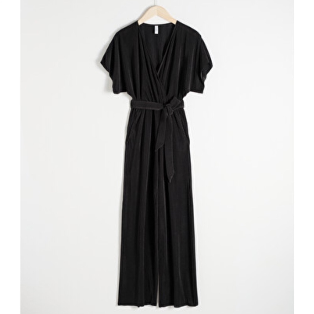 & other stories Plissé Pleated Wrap Jumpsuit